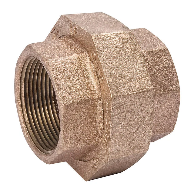 GRAINGER APROBADO 22UL26 Unión, latón, tamaño de tubería 3/8 in, FNPT