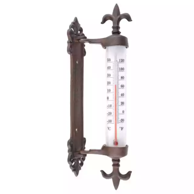 Esschert Design Thermomètre à cadre de fenêtre Fonte