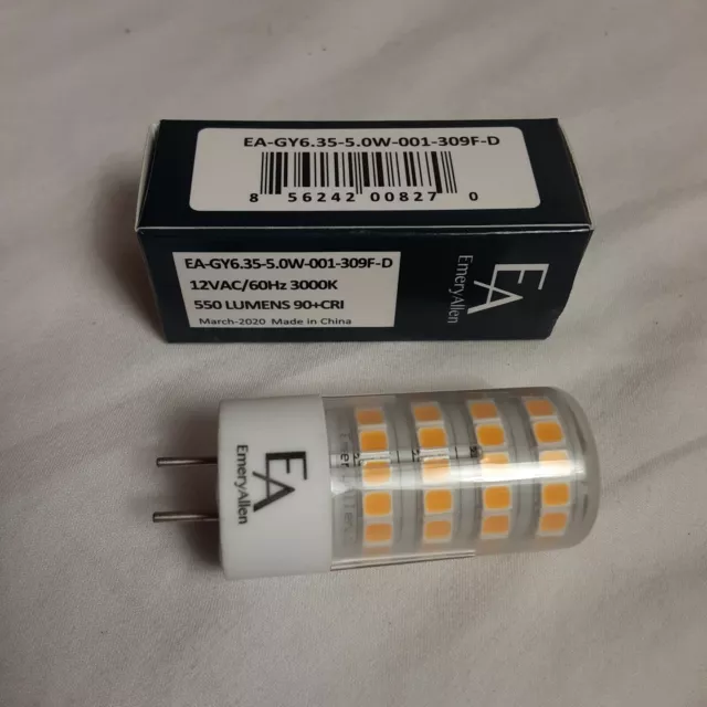 Emery Allen LED Bulb EA-GY6.35-5.0W-001-309F-D 5w 12v AC/DC 30000k 550 Lumens