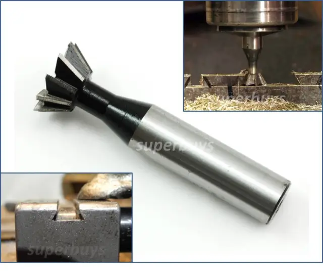 20mm End Mill Dovetail Cutter 60 Degree HSS Flute Metalwork Cutting Endmill Tool