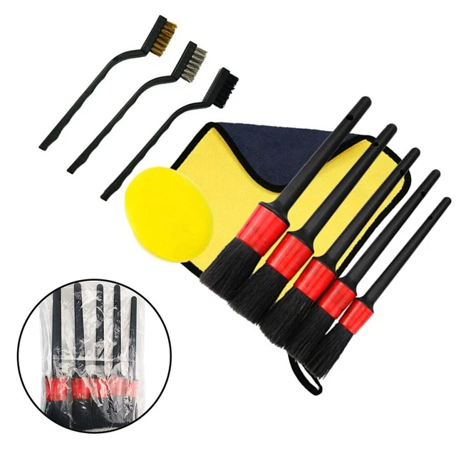 10pcs/set Car Detailing Brush Kit Truck Vehicle Auto Wheel Rims Clean Brush Set