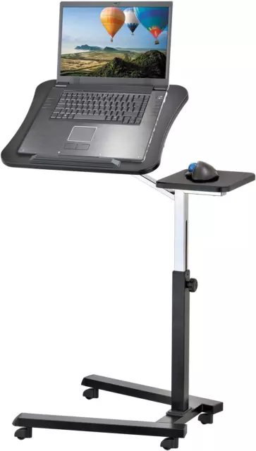 Joy Portable Laptop Desk with Mouse Pad, Rolling Computer Stand with Adjustable
