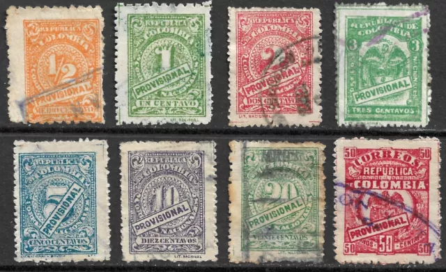 Colombia Scott #360-367 Provisional Fine Used Issued 1920