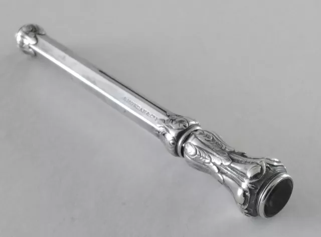 Antique Silver Pencil,  Slide Action,  S. Mordan & Co Makers. London, C1850