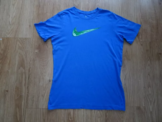 NIKE boys blue print t shirt top AGE 13 - 14 YEARS EXCELLENT COND