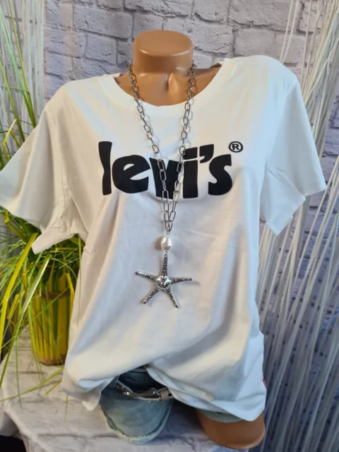 Levi`s Shirt Kurzarm Damen weiß Logo Gr. M bis 3XL Kurzarmshirt (4 640)