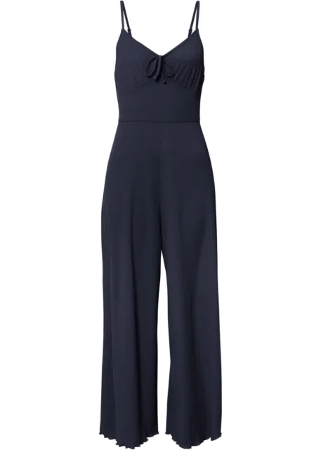 Neu Jersey-Jumpsuit mit V-Ausschnitt Gr. 40/42 Dunkelblau Damenjumpsuit Overall