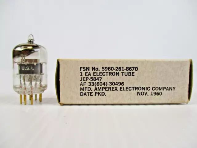 JEP 5847 Vacuum Tube Amperex Gold Pins TV-7 Tested New Old Stock In Box