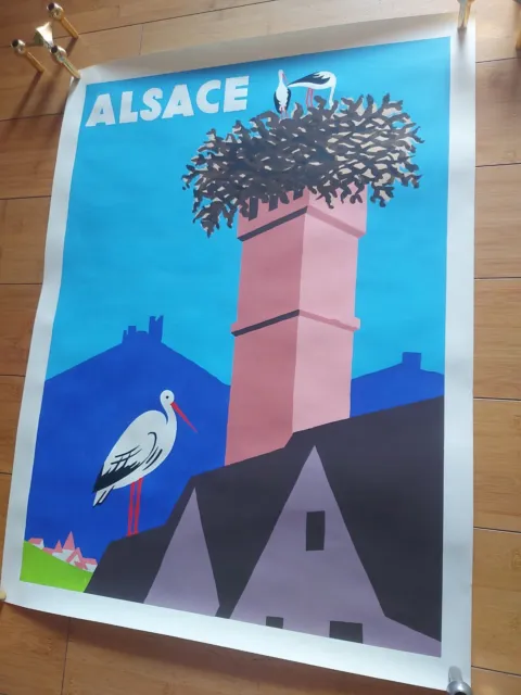 Grand projet d'affiche touristique  à la gouache Alsace   ( 60x 80 cm )
