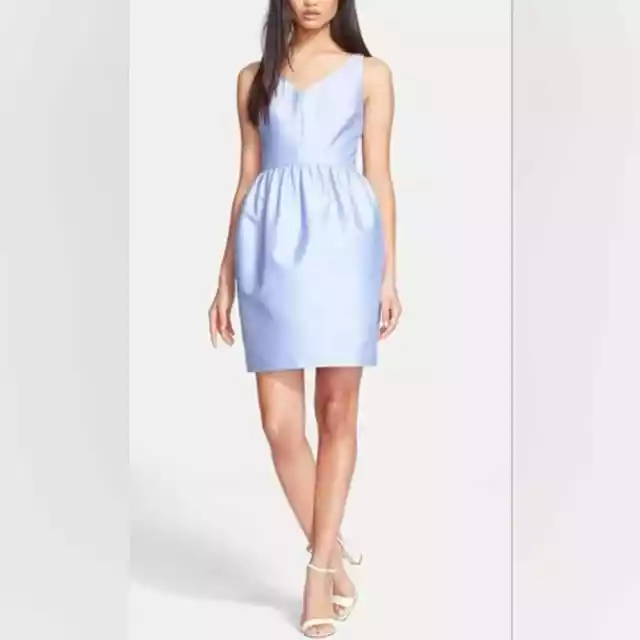 Kate Spade New York Cupcake V Neck Skirt Dress Womens Size 2 Pastel Lilac Blue