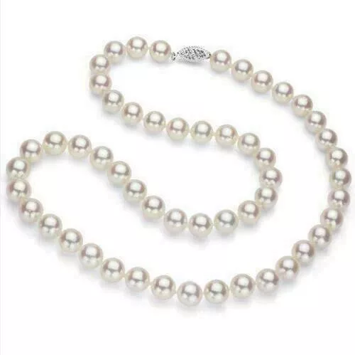 20 INCH TOP Grading AAAA+++ Japanese Akoya 7-8mm white Pearl Necklace ...