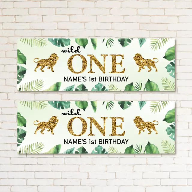 2 Personalised 1st Happy Birthday Banners First Decorations Banner Event Decor