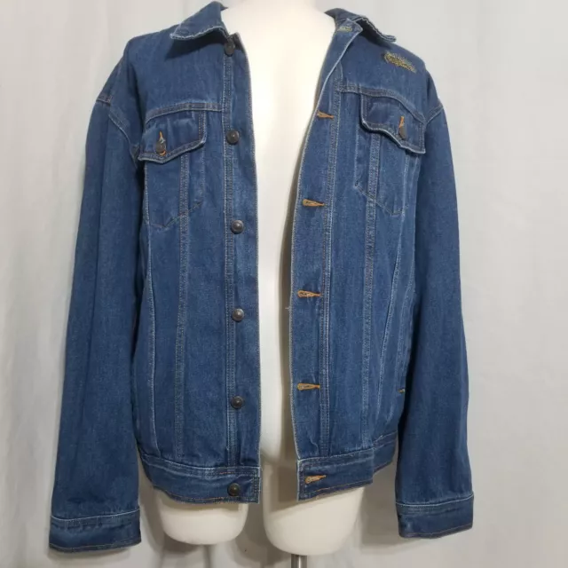 Outdoor Expedition Men's Denim Jean Jacket Size XXL (2X) Embroidered Pot O' Gold