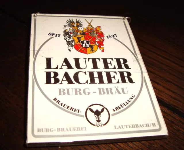 Zapfhahnschild der Brauerei Lauterbacher Burgbräu