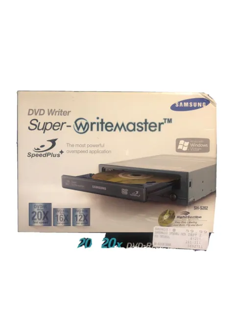 New Samsung 20x DVD Writer DVD-RW IDE Lightscribe DL Burner Drive in Retail Box