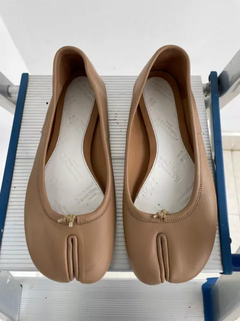 Maison Margiela Brown Leather Tabi Flats Size 36 EUR