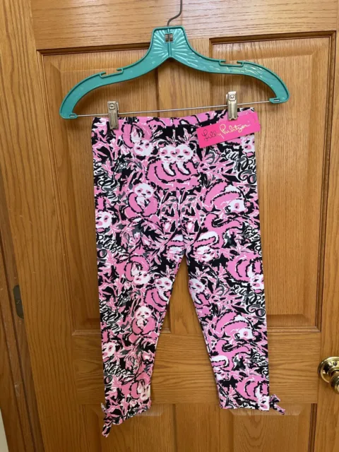 NWT Lilly Pulitzer Girls L 8-10 Hibiscus Pink Maia Legging ‘Hangin With My Boo’