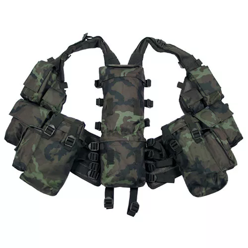 South African Assault Combat Military Tactical Vest Airsoft Czech Woodland Camo