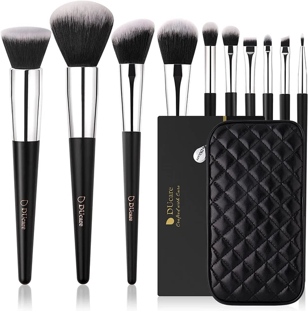 DUcare Set di 10 pennelli da trucco professionali con custodia regalo da donna