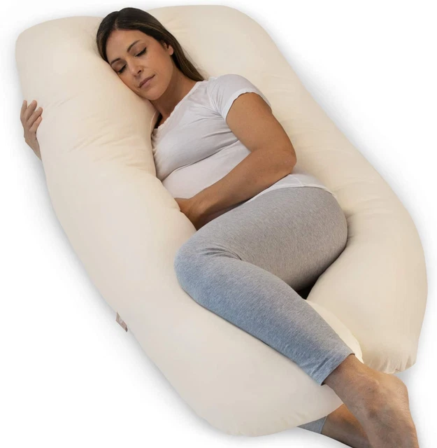 Pharmedoc Coussin de Grossesse - Natural en Coton Bio, Organic Beige