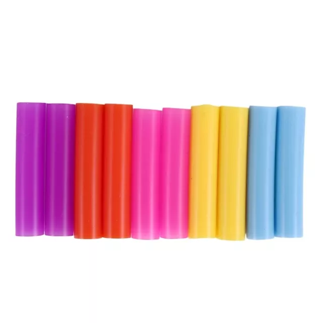 10pcs Assorted Colors Reusable Silicone Straws Tips Covers for 0.24inch 6mm5128