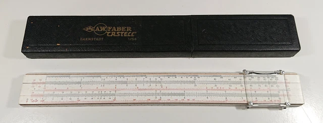 Antiguo Faber Castell Darmstadt 1/54 Regla de Cálculo Vernier