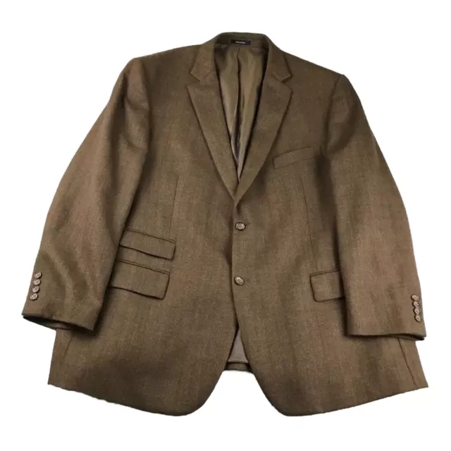 Pronto Uomo Blazer Mens 52 Brown Luxury Wool Platinum Button Up Lined Jacket