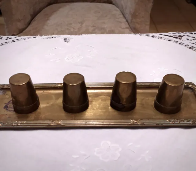 Service à Liqueur Ancien Avec Plateau Et 10 Gobelets – Métal Argenté Poinçonné
