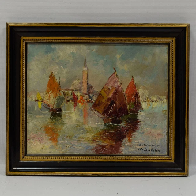 Benno Stadler (1908-1984) ARTPRICE Antico dipinto olio Venezia Paesaggio
