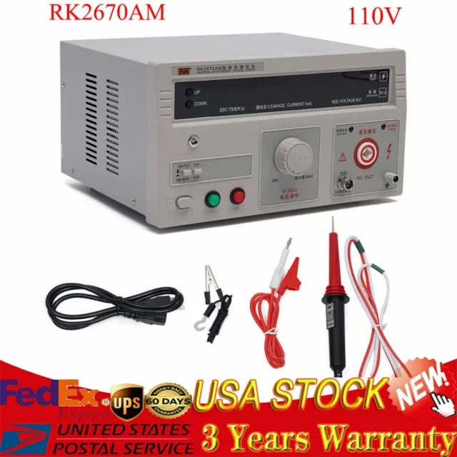 110V AC 5KV Power Withstand Hi-Pot 100VA Tester RK2670AM Voltage Tester 100VA