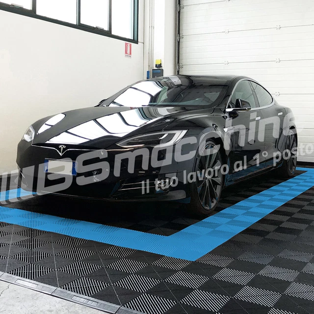 Piastrella pavimento officina garage SOGI PAV-03-AZ in PP azzurro - 40x40cm