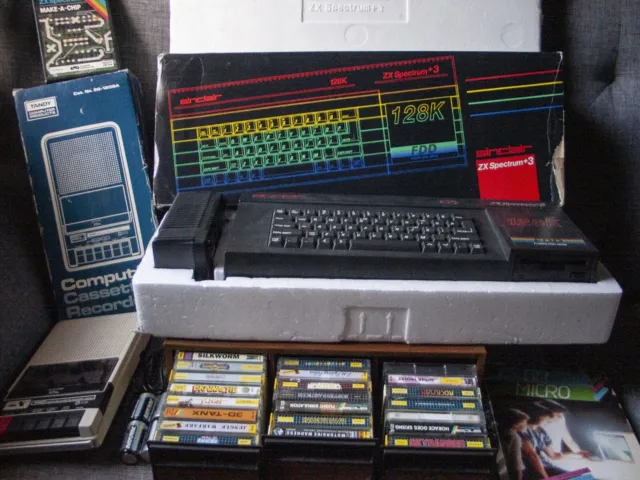 Sinclair ZX Spectrum + 3 Boxed, Tape Recorder, Games / Box, working