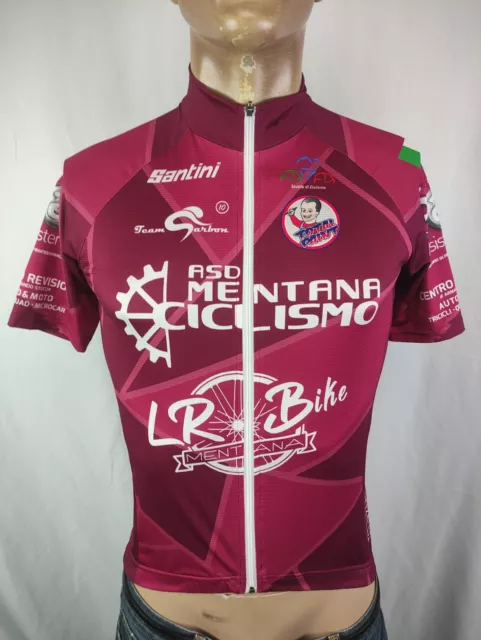 SANTINI Maillot Asd Mentana Cyclisme Homme Taille M Haut Vélo Sport Vintage