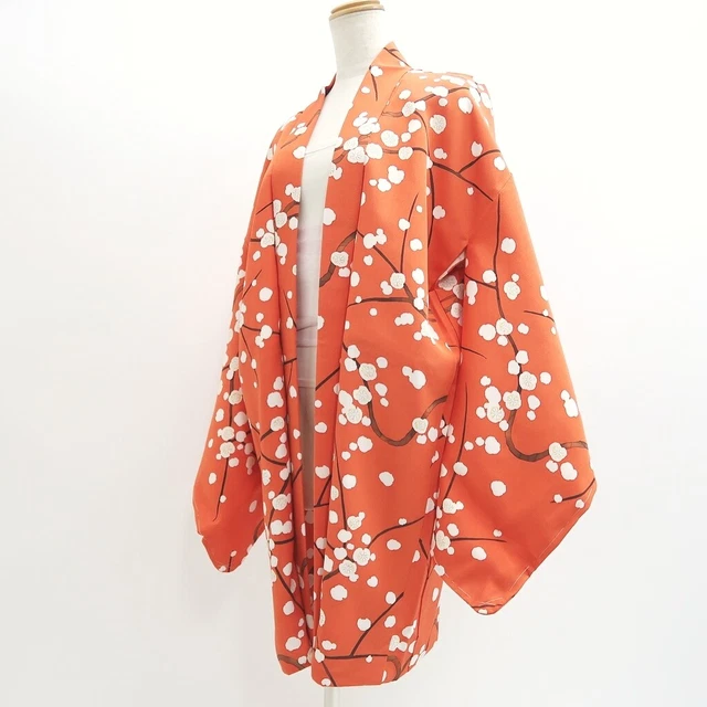 9381G1 Silk Vintage Japanese Kimono Haori Jacket Plum blossom Branch