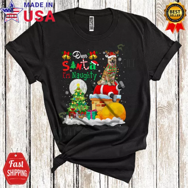 I'm Naughty Funny Christmas Snow Shiba Inu Dog Santa Stuck In Chimney 2D T-SHIRT