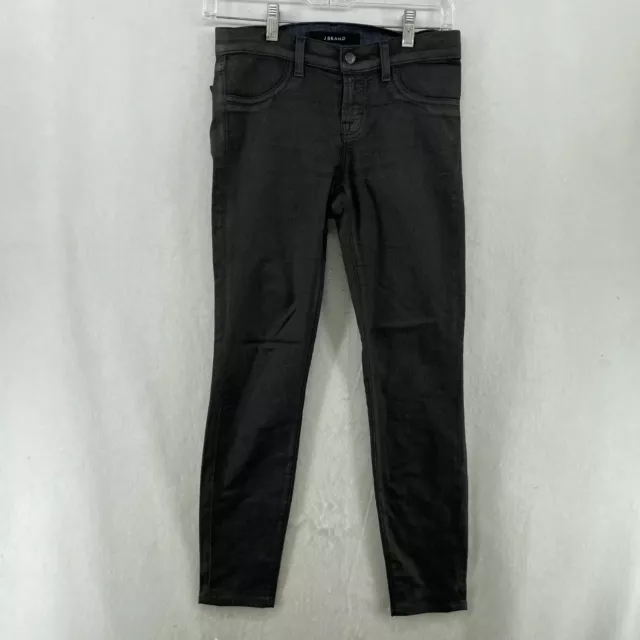 J Brand Jeans Women's Sz 25 Black Super Skinny Mnwlk Low-Rise Stretch Denim