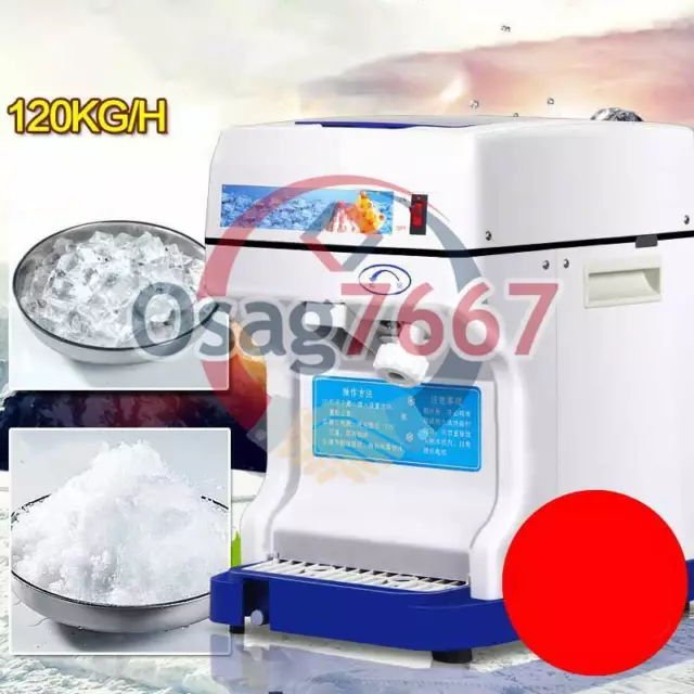 220V Commercial Electric Ice Crusher Ice Shaver Snow Cone Machine Ice Maker