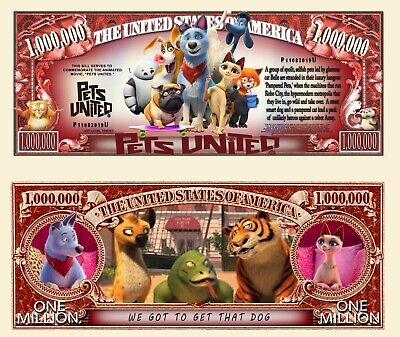 BILLET MILLION DOLLAR US Dessin animé Walt Disney Eléphant Cirque Film DUMBO 