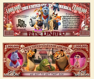 BILLET MILLION DOLLAR US Dessin animé Walt Disney Eléphant Cirque Film DUMBO 