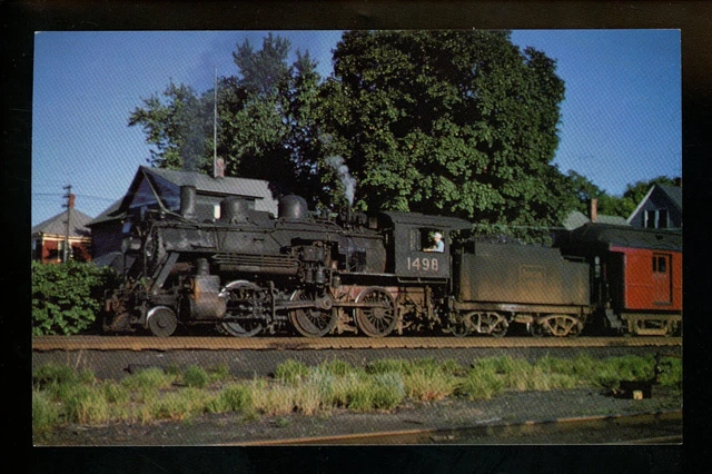 Train Railroad postcard AVD Boston Main #1498 Clinton Station Maine 1953 RP798