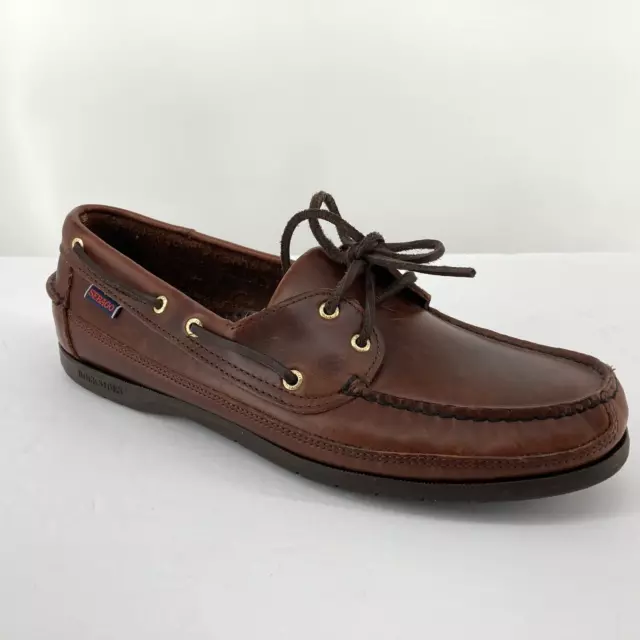 Mocasines informales de cubierta Sebago Docksides para hombre talla 11 de ancho marrón para bote zapatos de cuero