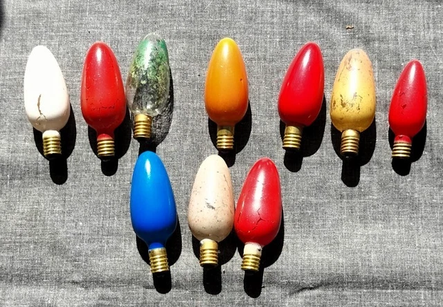Lot De 14 Ampoules Guirlande Noël Anciennes 15v - Testées Avec Boîte D'origine