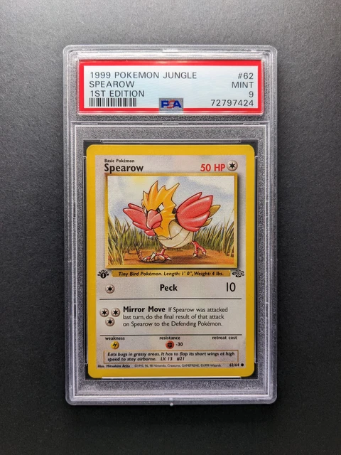 1999 Pokemon SPEAROW - 62/64 - 1. Edition - Jungle - PSA 9
