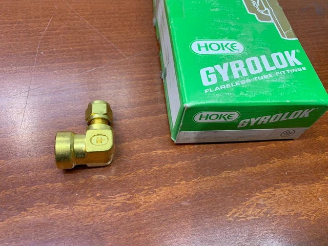 QTY-1 Hoke Female-to-Male Elbow Compression 1/4" NPT 4LF4-BR