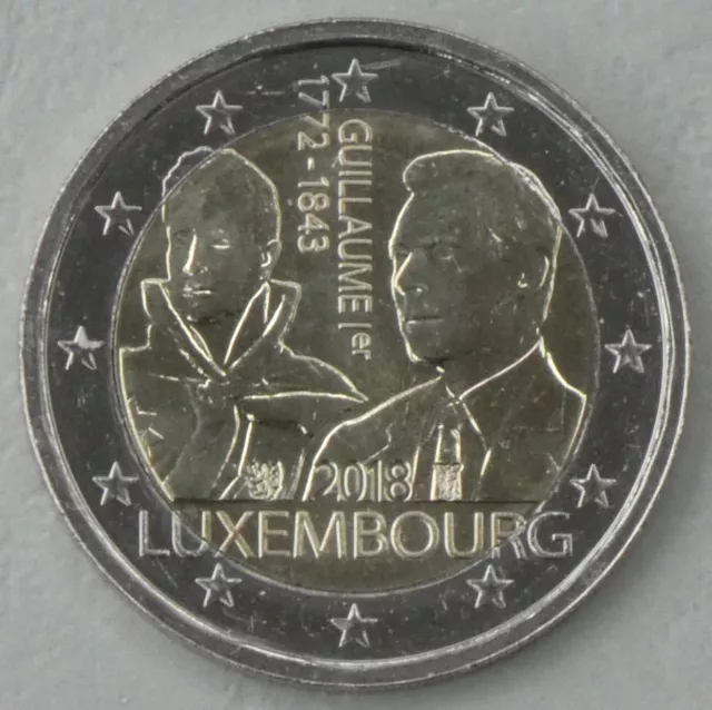 2 Euro Gedenkmünze Luxemburg 2018 Guillaume / Wilhelm I unz.