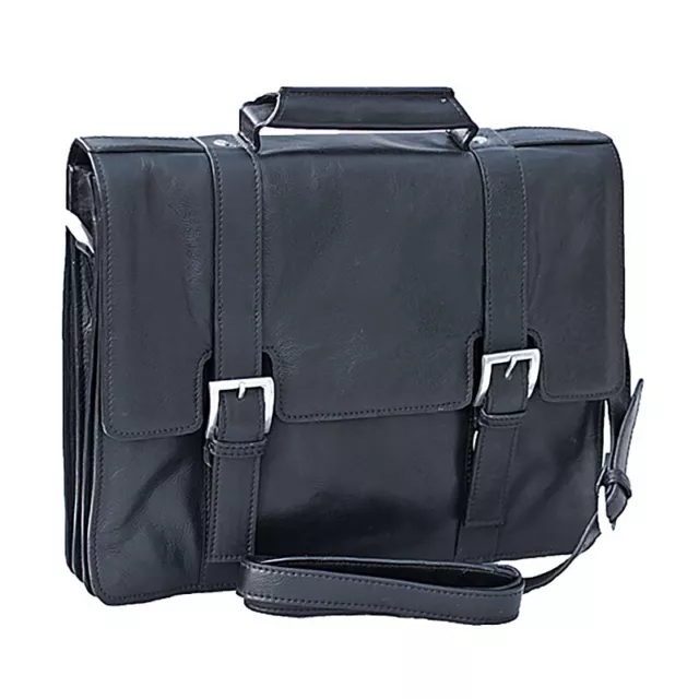 HIDESIGN WINDSOR LUXURY Designer Black Leather Briefcase Office