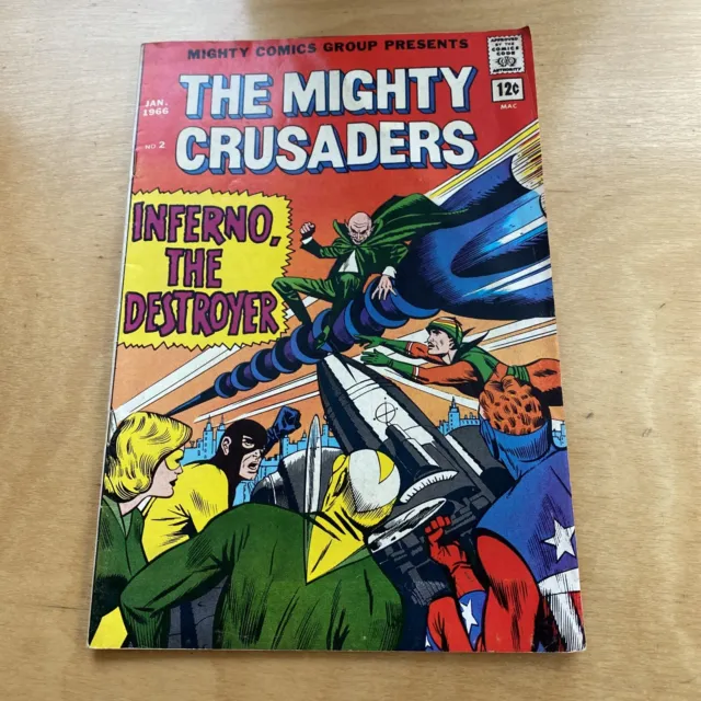 VTG # 2 Mighty Crusaders 1966 Inferno The Destroyer Paul Reinman 1966 Jan. Comic