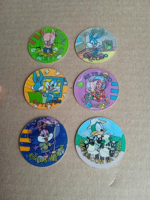 LOONEY TUNES TAZOS & Super Tazos Pogs Sabritas 1994 Mexico 6 Lenticular