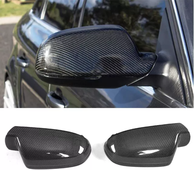 Pair for Audi A4 A5 S4 S5 Carbon Fiber Style Side Mirror Cap Housing Cover L+R