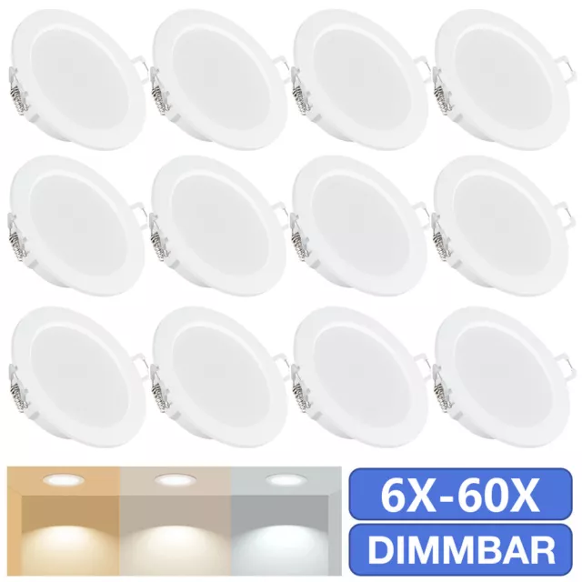 6X-60X LED Einbaustrahler Decken Leuchte Flach Strahler Dimmbar Einbau Spot 230V